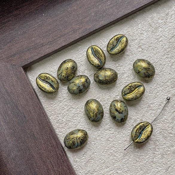 Wholesale Jewelry Glass Glazed Beads Lines Pattern Pearlescent Treatment Bracelet Necklace Mobile Phone Chain Accessories Material