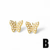 Wholesale Jewelry Gold Plated Copper Heartshaped Butterfly Pearl Earrings Electroplated Unisex Simple Style