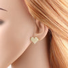 Wholesale Jewelry Gold Plated Copper Heartshaped Butterfly Pearl Earrings Electroplated Unisex Simple Style