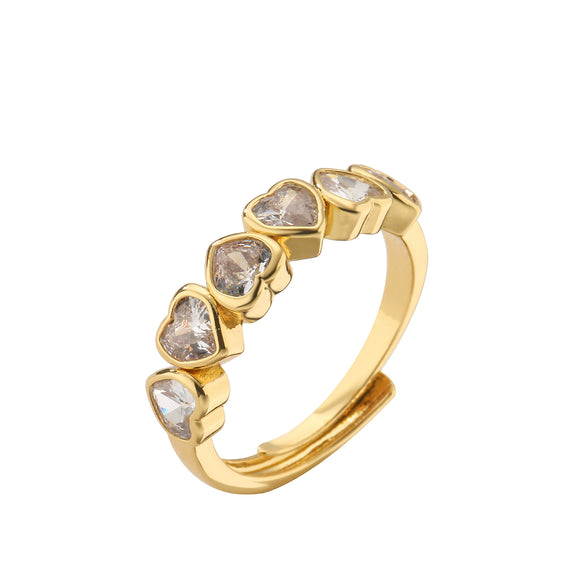 Wholesale Jewelry Gold Plated Heart Zircon Ring For Women
