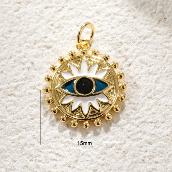 Wholesale Jewelry Goldplated Copper Star Dripping Oil Eye Pendant