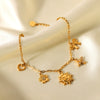 Wholesale Jewelry Goldplated Stainless Steel Heart Shape Geometric Bow Flower Cut Out Pendant Bracelet For Women
