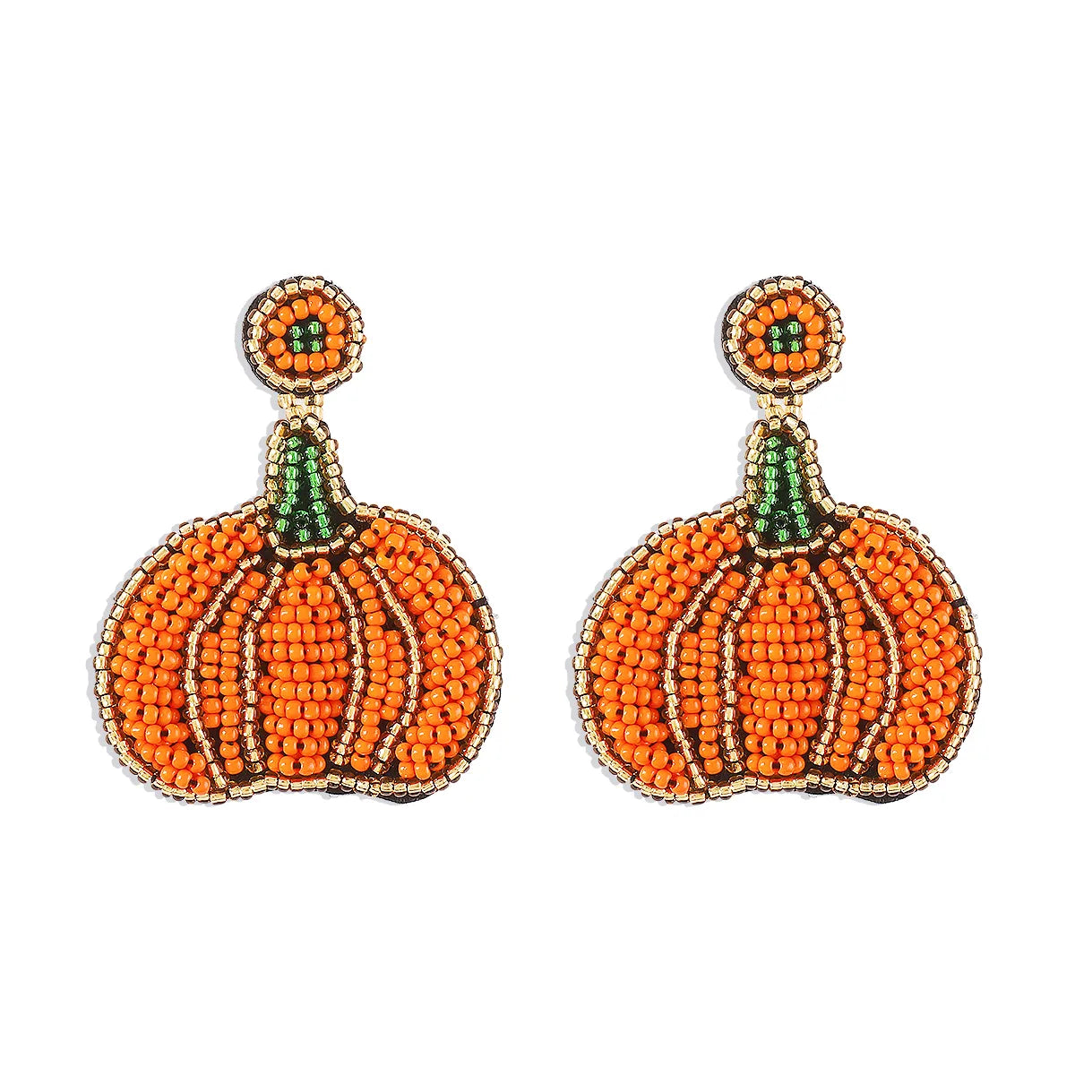 Wholesale Jewelry Gothic Exaggerated Pumpkin Seed Bead Beaded Drop Earrings