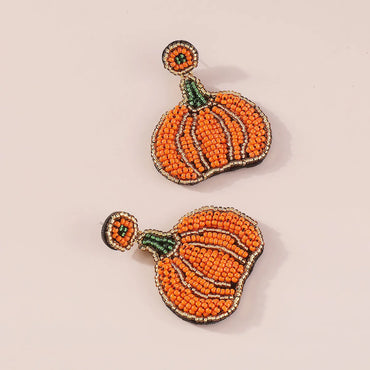 Wholesale Jewelry Gothic Exaggerated Pumpkin Seed Bead Beaded Drop Earrings