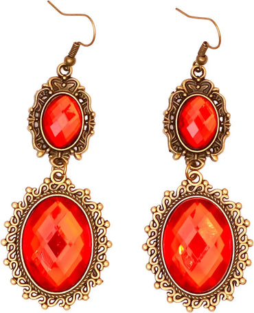 Wholesale Jewelry Gothic Retro Oval Flower Alloy Lace Resin Inlay Earrings Necklace