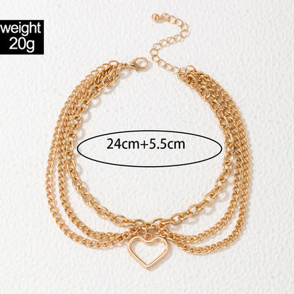 Wholesale Jewelry Gothic Sexy Beach Starfish Heart Shape Snake Alloy Layered Anklet