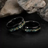 Wholesale Jewelry Green Coral Fragments Gold Foil Embellishment Stainless Steel Ring