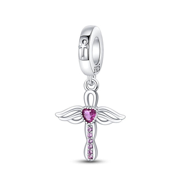 Wholesale Jewelry Guardian Lucky Angel Cross 925 Sterling Silver Dripping Oil Pendant Accessories
