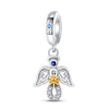 Wholesale Jewelry Guardian Lucky Angel Cross 925 Sterling Silver Dripping Oil Pendant Accessories