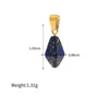 Wholesale Jewelry Handcut Geometric Lapis Gold Powder Stone Pendant Electroplated Stainless Steel Nonfading Necklace For Women