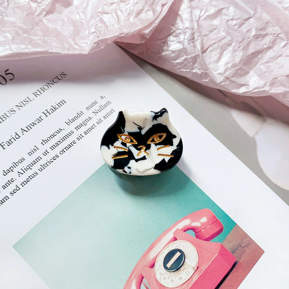 Wholesale Jewelry Handmade Acetic Acid Cat Heart Hairpin For Girls