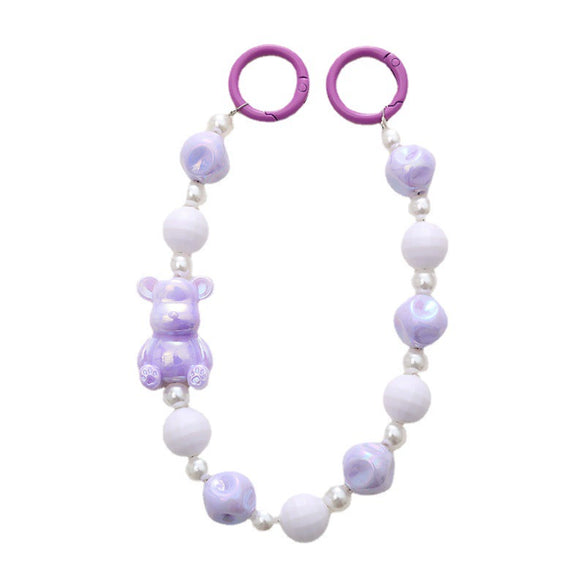 Wholesale Jewelry Handmade Beaded Mermaid Style Animal Bear Piglet Mobile Phone Chain Water Cup Hanging Chain Hand Chain For Women