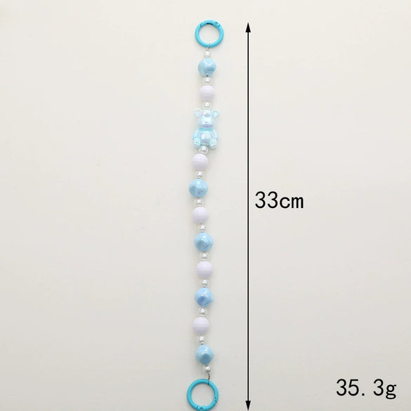 Wholesale Jewelry Handmade Beaded Mermaid Style Animal Bear Piglet Mobile Phone Chain Water Cup Hanging Chain Hand Chain For Women