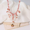 Wholesale Jewelry Handmade Geometric Copper 925 Silver Strawberry Crystal Pearl Clavicle Necklace For Women