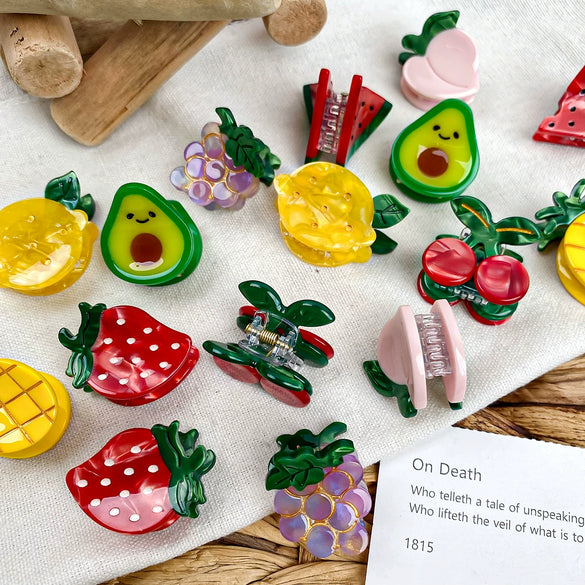 Wholesale Jewelry Handpainted Fruit Shape Acetic Acid Handmade Hairpin Women's Hair Accessories