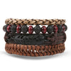 Wholesale Jewelry Handwoven Retro Feather Nameplate Artificial Leather Men's Bracelet