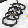 Wholesale Jewelry Handwoven Retro Feather Nameplate Artificial Leather Men's Bracelet