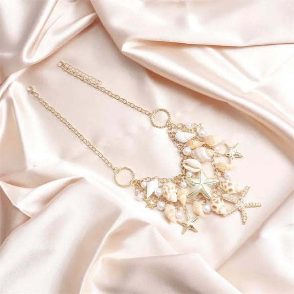 Wholesale Jewelry Hawaiian Sexy Tropical Starfish Shell Alloy Shell Waist Chain