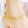 Wholesale Jewelry Hawaiian Vacation Beach Butterfly Shell Stainless Steel Acrylic Pearl Zircon 18K Gold Plated Handmade Plating Anklet