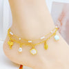 Wholesale Jewelry Hawaiian Vacation Beach Butterfly Shell Stainless Steel Acrylic Pearl Zircon 18K Gold Plated Handmade Plating Anklet
