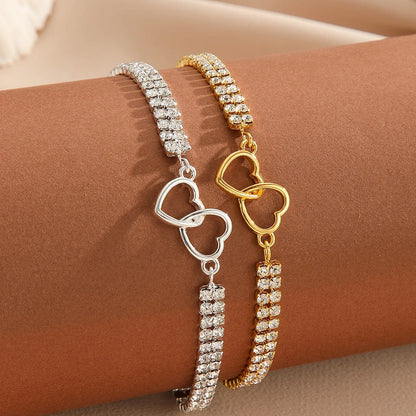 Wholesale Jewelry Hawaiian Vacation Classic Style Heart Shape Copper Rhinestones Inlay Anklet