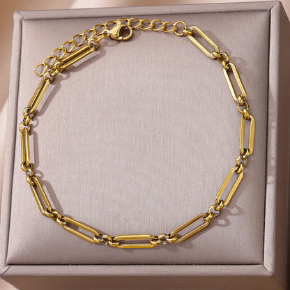 Wholesale Jewelry Hawaiian Vacation Geometric 304 Stainless Steel 18K Gold Plated Anklet