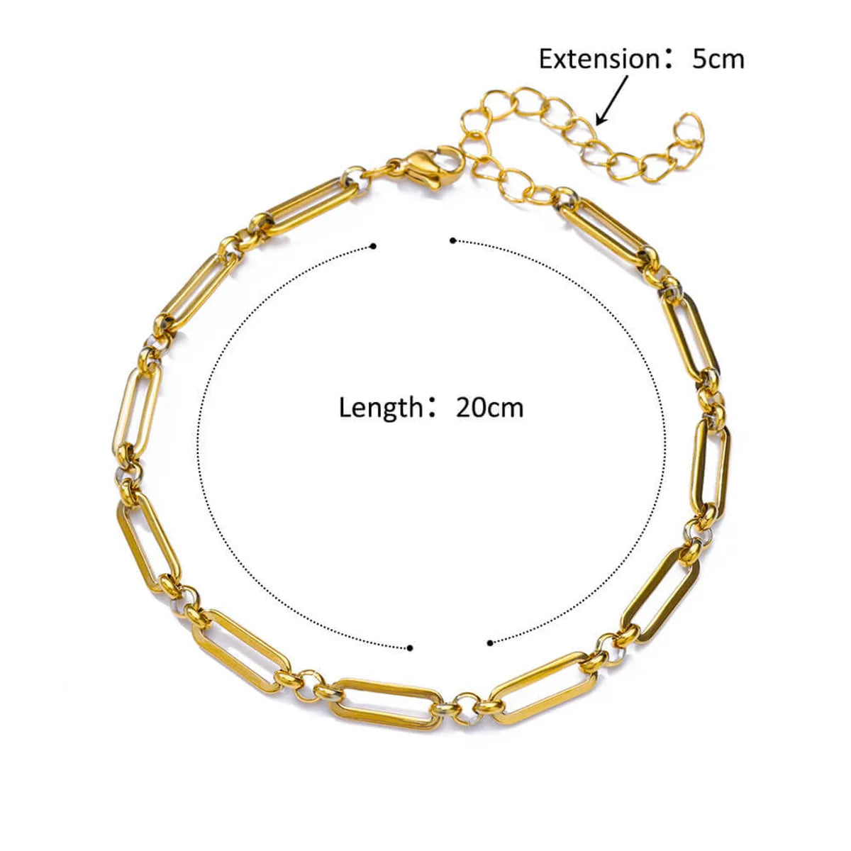 Wholesale Jewelry Hawaiian Vacation Geometric 304 Stainless Steel 18K Gold Plated Anklet