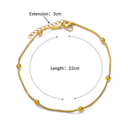 Wholesale Jewelry Hawaiian Vacation Geometric 304 Stainless Steel 18K Gold Plated Anklet