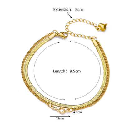 Wholesale Jewelry Hawaiian Vacation Geometric 304 Stainless Steel 18K Gold Plated Anklet