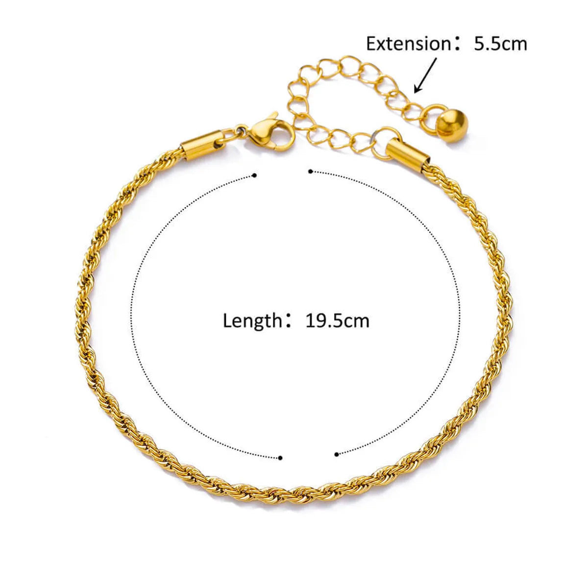 Wholesale Jewelry Hawaiian Vacation Geometric 304 Stainless Steel 18K Gold Plated Anklet