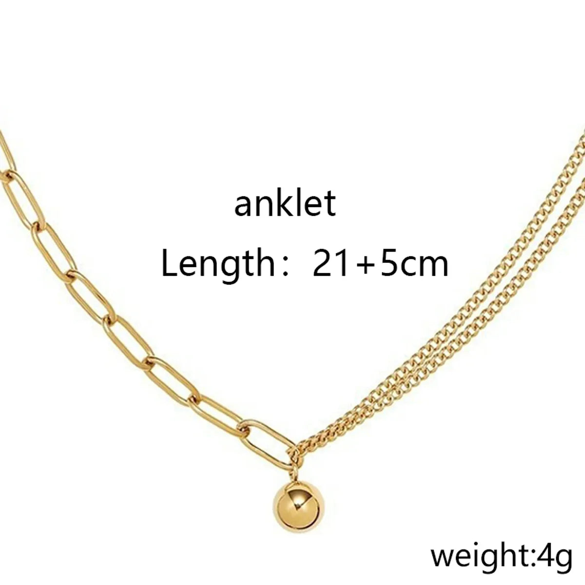 Wholesale Jewelry Hawaiian Vacation Round 304 Stainless Steel Gold Plated Anklet