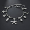 Wholesale Jewelry Hawaiian Vacation Simple Style Scallop Starfish Conch Alloy Anklet
