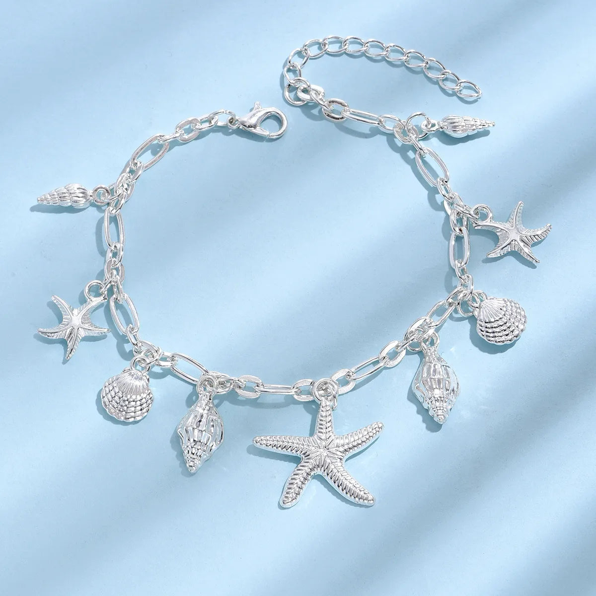 Wholesale Jewelry Hawaiian Vacation Simple Style Scallop Starfish Conch Alloy Anklet