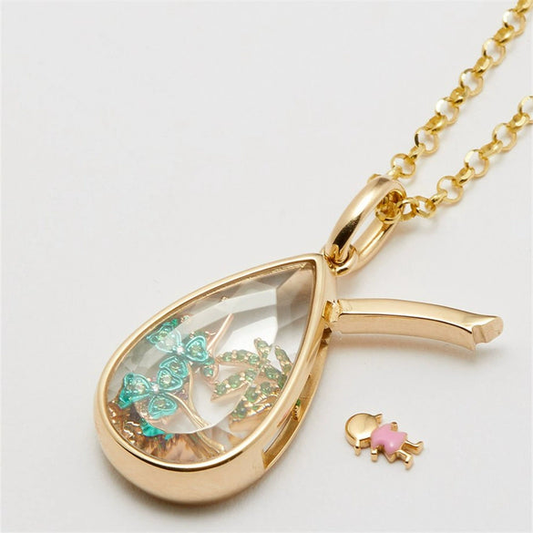 Wholesale Jewelry Heart And Drop Shape Copper Electroplating Pendant Necklace For Women