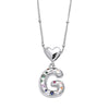 Wholesale Jewelry Heart English Letter Pendant Necklace Copper Inlaid Colorful Zircon Electroplated