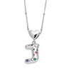Wholesale Jewelry Heart English Letter Pendant Necklace Copper Inlaid Colorful Zircon Electroplated