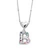 Wholesale Jewelry Heart English Letter Pendant Necklace Copper Inlaid Colorful Zircon Electroplated
