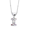 Wholesale Jewelry Heart English Letter Pendant Necklace Copper Inlaid Colorful Zircon Electroplated
