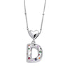 Wholesale Jewelry Heart English Letter Pendant Necklace Copper Inlaid Colorful Zircon Electroplated