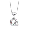 Wholesale Jewelry Heart English Letter Pendant Necklace Copper Inlaid Colorful Zircon Electroplated