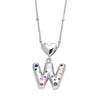 Wholesale Jewelry Heart English Letter Pendant Necklace Copper Inlaid Colorful Zircon Electroplated