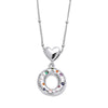Wholesale Jewelry Heart English Letter Pendant Necklace Copper Inlaid Colorful Zircon Electroplated