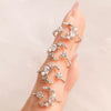 Wholesale Jewelry Heart Geometric Brass Real Gold Plated Zircon Ring Bracelet For Women