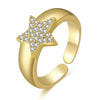 Wholesale Jewelry Heart Geometric Brass Real Gold Plated Zircon Ring Bracelet For Women