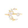 Wholesale Jewelry Heart Geometric Brass Real Gold Plated Zircon Ring Bracelet For Women