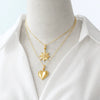 Wholesale Jewelry Heart Shape Copper Gold Plated Pendant O Chain Necklace For Women
