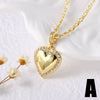 Wholesale Jewelry Heart Shape Copper Gold Plated Pendant O Chain Necklace For Women