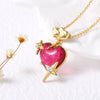 Wholesale Jewelry Heart Shape Copper Pendant Necklace Gold Plated O Chain