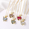 Wholesale Jewelry Heart Shape Copper Pendant Necklace Gold Plated O Chain