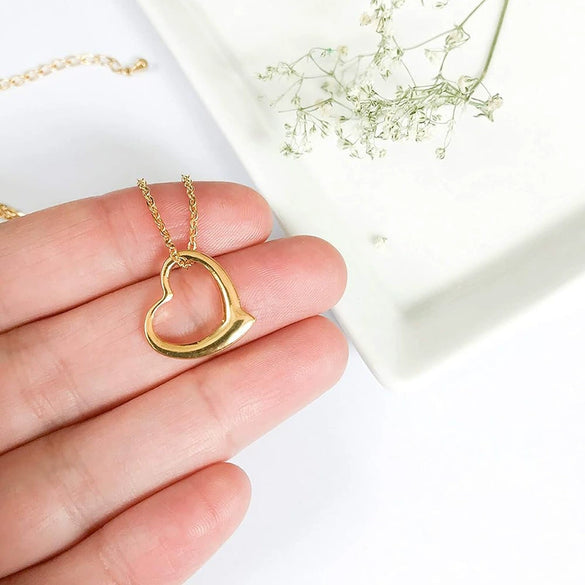 Wholesale Jewelry Heart Shape Mixed Gemstone Inlay Copper O Chain Electroplated Necklace For Women